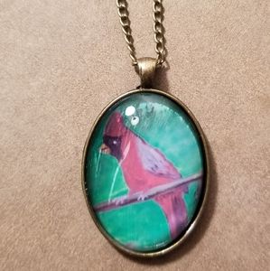 Original artwork necklace - cardinal
